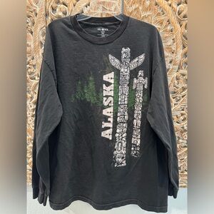 Del Sol Alaska Long Sleeve Faded Black, T-Shirt- size XL